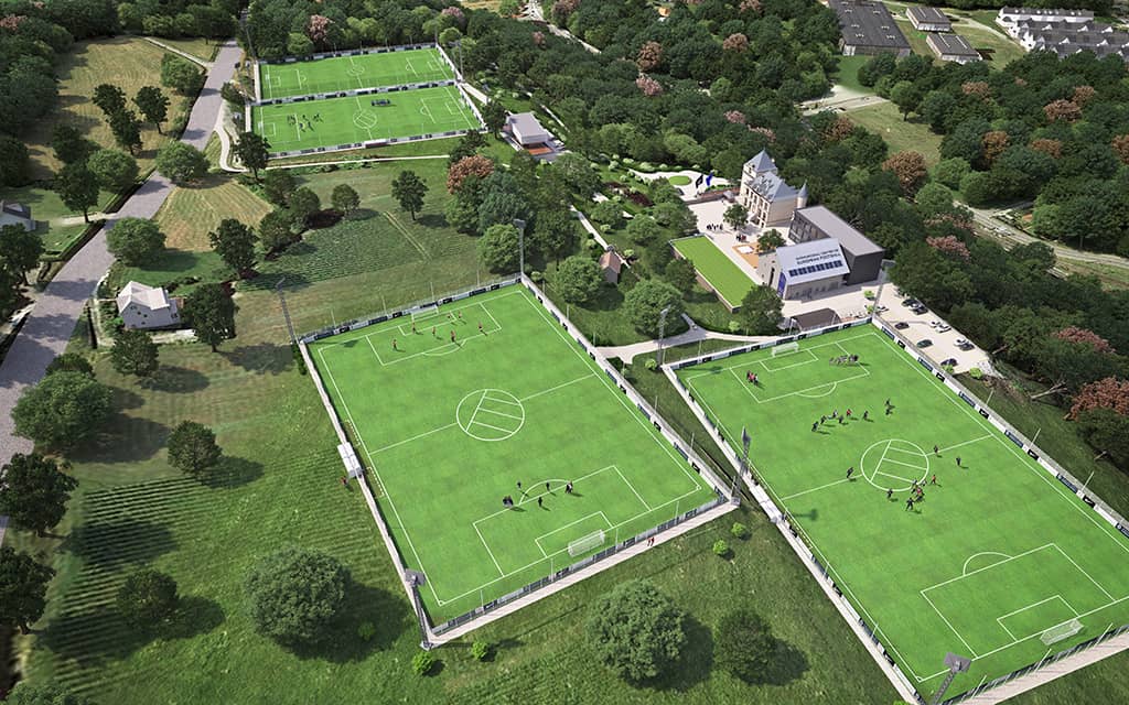 The training base and campus of the ICEF football academy in Evian, France