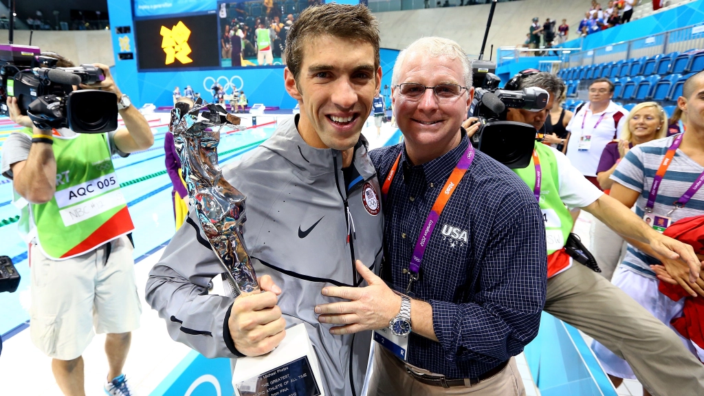 Michael Phelps and his Coach Bob Bowman