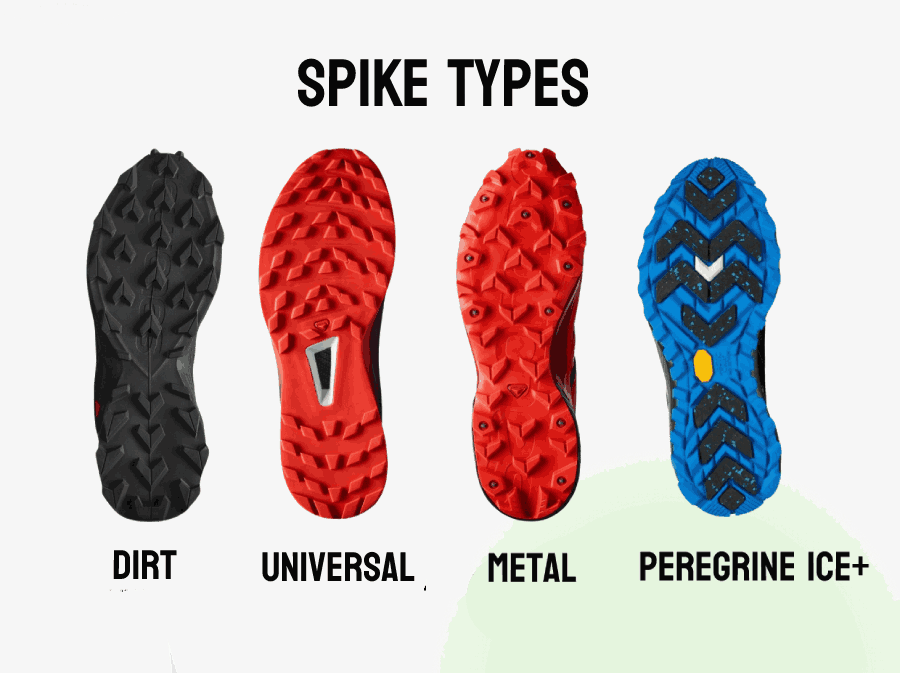 spikes types in top running shoes brands